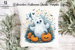 Watercolor Halloween Ghosts Pumpkin Cliprat, Mug Sublimation Product Image 11