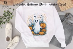 Watercolor Halloween Ghosts Pumpkin Cliprat, Mug Sublimation Product Image 12