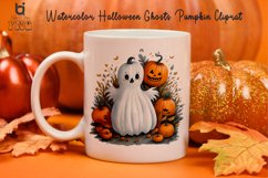 Watercolor Halloween Ghosts Pumpkin Cliprat, Mug Sublimation Product Image 2