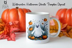 Watercolor Halloween Ghosts Pumpkin Cliprat, Mug Sublimation Product Image 3