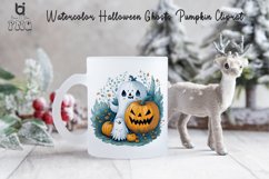 Watercolor Halloween Ghosts Pumpkin Cliprat, Mug Sublimation Product Image 5