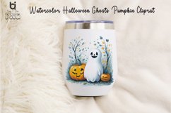 Watercolor Halloween Ghosts Pumpkin Cliprat, Mug Sublimation Product Image 8