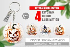 Keychain Watercolor Jack O Lantern Product Image 1