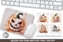 Mouse Pad Watercolor Jack O Lantern Product Image 1