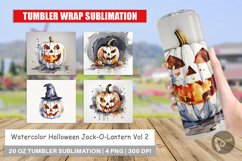 Tumbler Wrap Watercolor Jack O Lantern Product Image 1