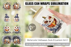 Glass Can Wraps Watercolor Jack O Lantern Product Image 1