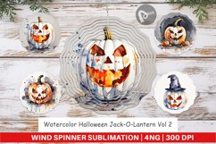 Wind Spinner Watercolor Jack O Lantern Product Image 1