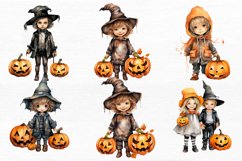 Halloween Kid Watercolor Sublimation Clipart Product Image 7