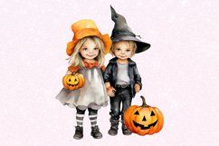 Halloween Kid Watercolor Sublimation Clipart Product Image 5