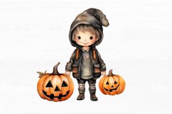 Halloween Kid Watercolor Sublimation Clipart Product Image 6