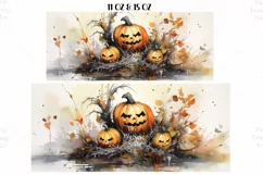 Watercolor Halloween Mug Wrap Sublimation Designs, 3d Mug, Halloween Png