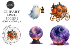 Watercolor Halloween Png Clipart Product Image 1