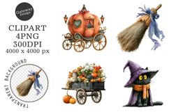 Watercolor Halloween Png Clipart Product Image 1