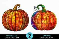Watercolor Halloween Pumpkin Fun Clipart Product Image 1