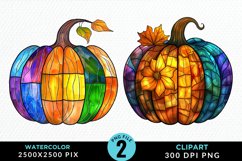 Watercolor Halloween Pumpkin Fun Clipart Product Image 1