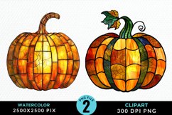 Watercolor Halloween Pumpkin Fun Clipart Product Image 1