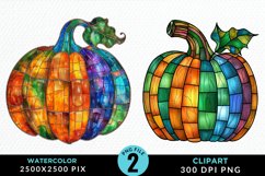 Watercolor Halloween Pumpkin Image Clipart Product Image 1