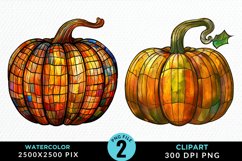 Watercolor Halloween Pumpkin Fun Clipart Product Image 1