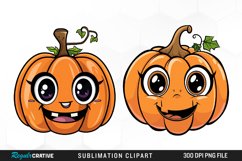 Watercolor Halloween Pumpkin Patch Cuties Art Clipart Product Image 1