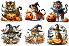 Watercolor Halloween Tiger Clipart Product Image 2