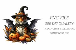 Watercolor Halloween Tiger Clipart Product Image 3
