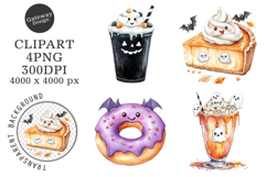 Watercolor Halloween Treats Clipart Product Image 1