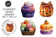 Watercolor Halloween Treats Or Drinks Clipart Product Image 1