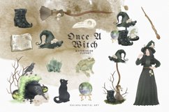 Watercolor Halloween Witch clipart bundle PNG Product Image 5