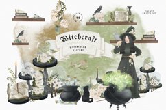 Watercolor Halloween Witch clipart bundle PNG Product Image 2