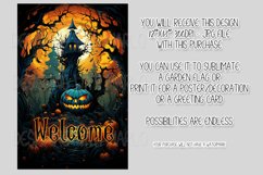 Halloween Garden Flag, Watercolor Halloween Welcome Flag Product Image 2