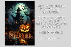 Halloween Garden Flag, Watercolor Halloween Welcome Flag Product Image 2