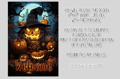 Halloween Garden Flag, Watercolor Halloween Welcome Flag Product Image 2