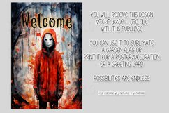 Halloween Garden Flag, Watercolor Halloween Welcome Flag Product Image 2