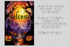 Halloween Garden Flag, Watercolor Halloween Welcome Flag Product Image 2