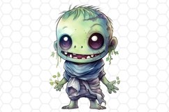 Watercolor Halloween Zombie Sublimation Clipart