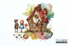 Watercolor Hansel and Gretel PNG Clipart Product Image 1