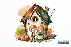 Watercolor Hansel and Gretel PNG Clipart Product Image 1