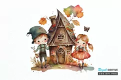 Watercolor Hansel and Gretel PNG Clipart Product Image 1