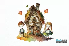 Watercolor Hansel and Gretel PNG Clipart Product Image 1