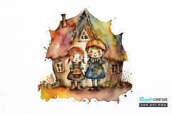 Watercolor Hansel and Gretel PNG Clipart Product Image 1