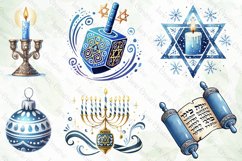 Watercolor Hanukkah Sublimation Clipart Product Image 5