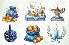 Watercolor Hanukkah Sublimation Clipart Product Image 4