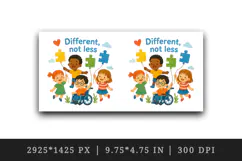Watercolor happy child puzzle piece umbrella friends Autism awareness print 20 oz tumbler skinny mug wrap clipart t-shirt sublimation printable design