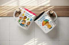 Watercolor happy child puzzle piece umbrella friends Autism awareness print 20 oz tumbler skinny mug wrap clipart t-shirt sublimation printable design