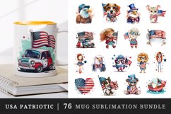 Watercolor happy cute patriotic print with American flag print Fourth 4th of july Independence Day USA design wrap sublimation bundle for customize