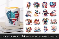 Watercolor happy cute patriotic print with American flag print Fourth 4th of july Independence Day USA design wrap sublimation bundle for customize
