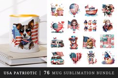Watercolor happy cute patriotic print with American flag print Fourth 4th of july Independence Day USA design wrap sublimation bundle for customize