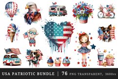 Watercolor happy cute patriotic print with American flag print Fourth 4th of july Independence Day USA t-shirt sublimation colorful print design bu