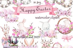 Watercolor Happy Easter Bunnies collection, Spring Animal Product Image 1