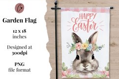 Happy Easter Bunny Garden Flag Sublimation Design Product Image 2